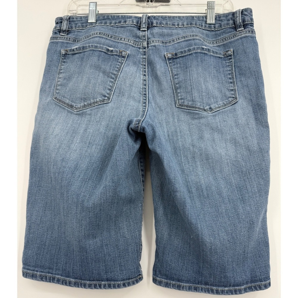 Apt 9 Women 12 Jean Bermuda Distress Shorts 90s Y2K Hip Hops Grunge Festival Y2K - Picture 2 of 8